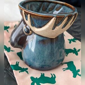 Studio Pottery MOOSE Egg Separator Tea Light Holder RAD DESIGNS Birchstone